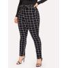 imageFloerns Womens Plus Size Plaid Pants Leggings Stretchy Elastic Waist Work Skinny PantsA Black Plaid