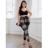 imageFloerns Womens Plus Size Plaid Pants Leggings Stretchy Elastic Waist Work Skinny PantsBlack Plaid