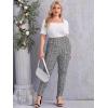 imageFloerns Womens Plus Size Plaid Pants Leggings Stretchy Elastic Waist Work Skinny PantsBlack White