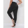 imageFloerns Womens Plus Size Plaid Pants Leggings Stretchy Elastic Waist Work Skinny PantsBlack White Multi