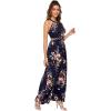 imageFloerns Womens Sleeveless Halter Neck Vintage Floral Print Maxi DressA Navy Flower