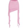 imageFloerns Womens Asymmetrical Side Ruched Ruffle Trim Low Waist Mini SkirtPink