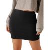 imageFloerns Womens Basic High Waist Bodycon Pencil Solid Short Mini SkirtsBlack