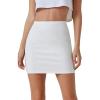 imageFloerns Womens Basic High Waist Bodycon Pencil Solid Short Mini SkirtsWhite