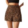 imageFloerns Womens Casual High Waist Skinny Shorts with PocketBrown Leopard