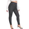 imageFloerns Womens Plus Size Plaid Pants Leggings Stretchy Elastic Waist Work Skinny PantsBlack White Plaid