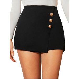 imageFloerns Womens Casual High Waist Skinny Shorts with PocketPlain Black