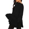 imageFloerns Womens 70s Western Flowy Bell Sleeve Blouse Tops ShirtsBlack
