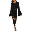 imageFloerns Womens 70s Western Flowy Bell Sleeve Blouse Tops ShirtsBlack