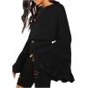 imageFloerns Womens 70s Western Flowy Bell Sleeve Blouse Tops ShirtsBlack