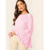 imageFloerns Womens 70s Western Flowy Bell Sleeve Blouse Tops ShirtsPink R
