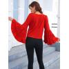 imageFloerns Womens 70s Western Flowy Bell Sleeve Blouse Tops ShirtsRed N