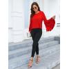 imageFloerns Womens 70s Western Flowy Bell Sleeve Blouse Tops ShirtsRed N