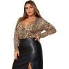 imageFloerns Womens Faux Leather Bodycon Split Mini SkirtBlack
