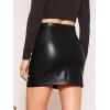 imageFloerns Womens Faux Leather Bodycon Split Mini SkirtBlack Ink