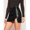 imageFloerns Womens Faux Leather Bodycon Split Mini SkirtBlack Ink