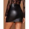 imageFloerns Womens Faux Leather Bodycon Split Mini SkirtBlack3