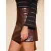 imageFloerns Womens Faux Leather Bodycon Split Mini SkirtBrown
