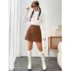 imageFloerns Womens Faux Leather Bodycon Split Mini SkirtDark Brown