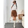 imageFloerns Womens Faux Leather Bodycon Split Mini SkirtDark Brown