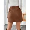 imageFloerns Womens Faux Leather Bodycon Split Mini SkirtDark Brown