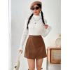 imageFloerns Womens Faux Leather Bodycon Split Mini SkirtDark Brown