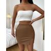 imageFloerns Womens Faux Leather Bodycon Split Mini SkirtDark Coffee