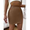 imageFloerns Womens Faux Leather Bodycon Split Mini SkirtDark Coffee