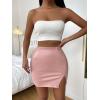 imageFloerns Womens Faux Leather Bodycon Split Mini SkirtDusty Pink