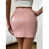 imageFloerns Womens Faux Leather Bodycon Split Mini SkirtDusty Pink