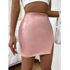 imageFloerns Womens Faux Leather Bodycon Split Mini SkirtDusty Pink