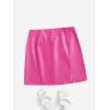 imageFloerns Womens Faux Leather Bodycon Split Mini SkirtHot Pink