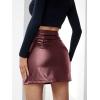 imageFloerns Womens Faux Leather Bodycon Split Mini SkirtMaroon