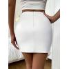 imageFloerns Womens Faux Leather Bodycon Split Mini SkirtWhite Solid