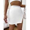 imageFloerns Womens Faux Leather Bodycon Split Mini SkirtWhite Solid