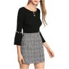 imageFloerns Womens Plaid High Waist Bodycon Mini SkirtA Grey