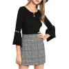 imageFloerns Womens Plaid High Waist Bodycon Mini SkirtA Grey