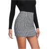 imageFloerns Womens Plaid High Waist Bodycon Mini SkirtBlack Houndstooth