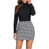 imageFloerns Womens Plaid High Waist Bodycon Mini SkirtBlack Houndstooth
