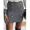 imageFloerns Womens Plaid High Waist Bodycon Mini SkirtBlack Ink Houndstooth