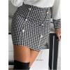 imageFloerns Womens Plaid High Waist Bodycon Mini SkirtBlack Ink Houndstooth