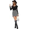 imageFloerns Womens Plaid High Waist Bodycon Mini SkirtBlack Tweed