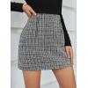 imageFloerns Womens Plaid High Waist Bodycon Mini SkirtBlack Tweed