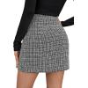 imageFloerns Womens Plaid High Waist Bodycon Mini SkirtBlack Tweed
