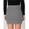 imageFloerns Womens Plaid High Waist Bodycon Mini SkirtBlack White Houndstooth