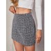 imageFloerns Womens Plaid High Waist Bodycon Mini SkirtBlack White Multi