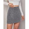 imageFloerns Womens Plaid High Waist Bodycon Mini SkirtBlack White Multi