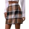 imageFloerns Womens Plaid High Waist Bodycon Mini SkirtBrown Black Multi