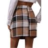 imageFloerns Womens Plaid High Waist Bodycon Mini SkirtBrown Black Multi