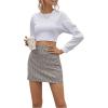 imageFloerns Womens Plaid High Waist Bodycon Mini SkirtBrown Multi